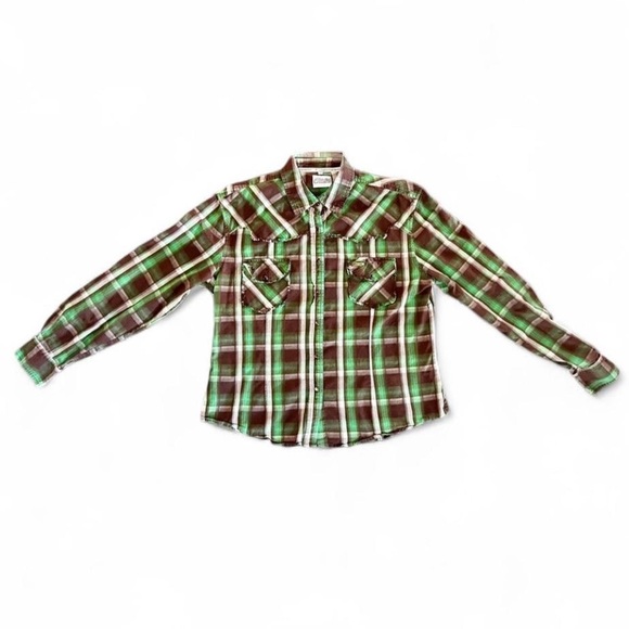 Vintage Cowgirl Hardware Plaid Western Shirt with Pearl Snaps, XXL (L) - Picture 2 of 8